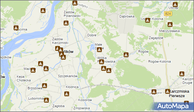 mapa Wólka Polanowska, Wólka Polanowska na mapie Targeo