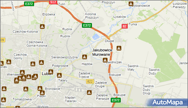 mapa Wólka powiat lubelski, Wólka powiat lubelski na mapie Targeo