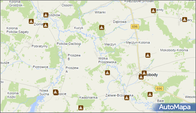 mapa Wólka Proszewska, Wólka Proszewska na mapie Targeo