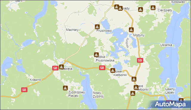 mapa Wólka Prusinowska, Wólka Prusinowska na mapie Targeo