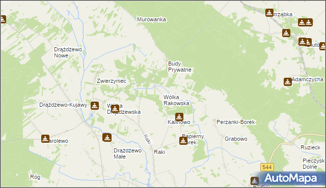 mapa Wólka Rakowska, Wólka Rakowska na mapie Targeo