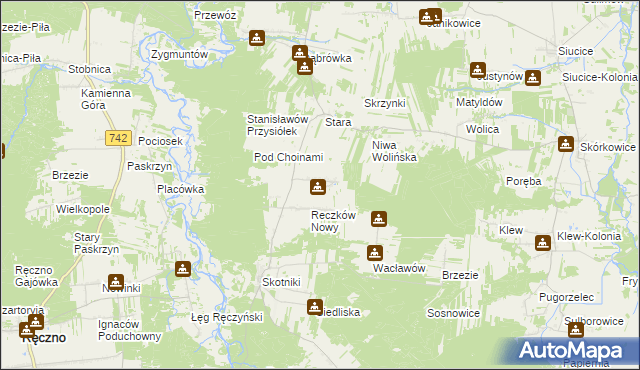 mapa Wólka Skotnicka, Wólka Skotnicka na mapie Targeo