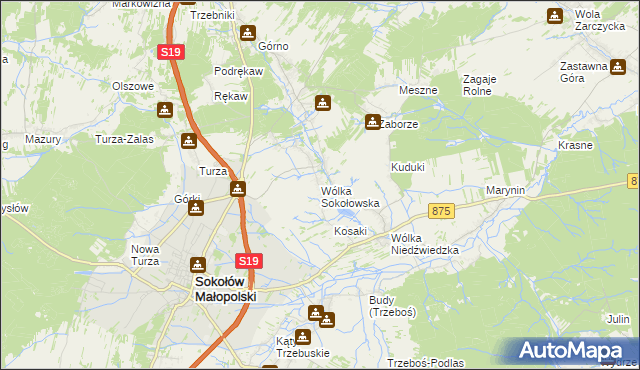 mapa Wólka Sokołowska, Wólka Sokołowska na mapie Targeo