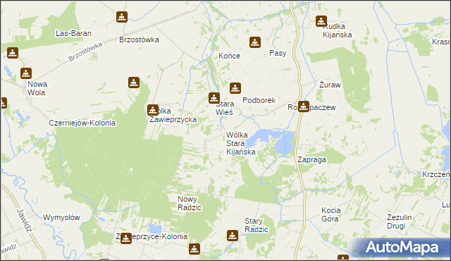 mapa Wólka Stara Kijańska, Wólka Stara Kijańska na mapie Targeo