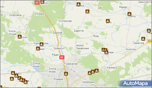 mapa Wólka Świątkowa, Wólka Świątkowa na mapie Targeo