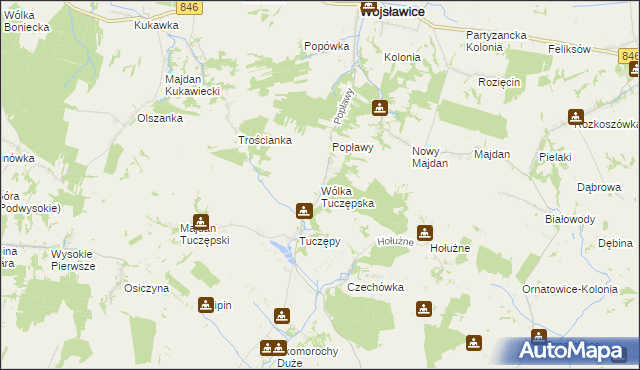 mapa Wólka Tuczępska, Wólka Tuczępska na mapie Targeo