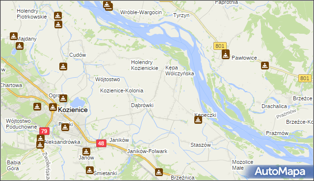 mapa Wólka Tyrzyńska B, Wólka Tyrzyńska B na mapie Targeo