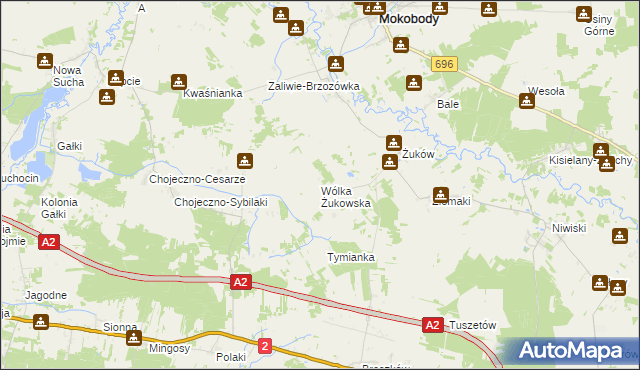 mapa Wólka Żukowska, Wólka Żukowska na mapie Targeo