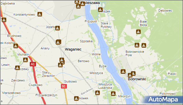 mapa Wólne, Wólne na mapie Targeo