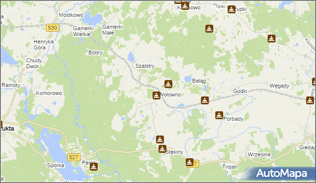 mapa Wołowno, Wołowno na mapie Targeo