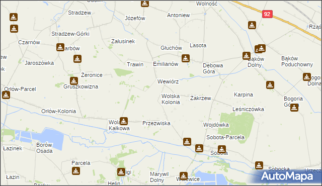 mapa Wolska Kolonia, Wolska Kolonia na mapie Targeo