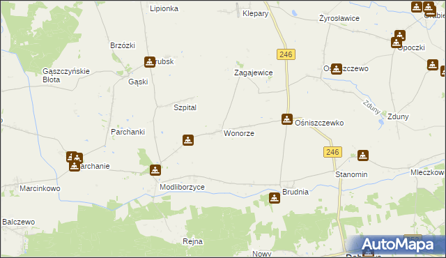 mapa Wonorze, Wonorze na mapie Targeo