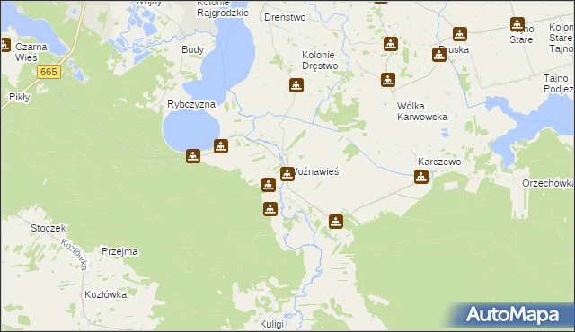 mapa Woźnawieś, Woźnawieś na mapie Targeo