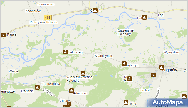 mapa Wrąbczynek, Wrąbczynek na mapie Targeo