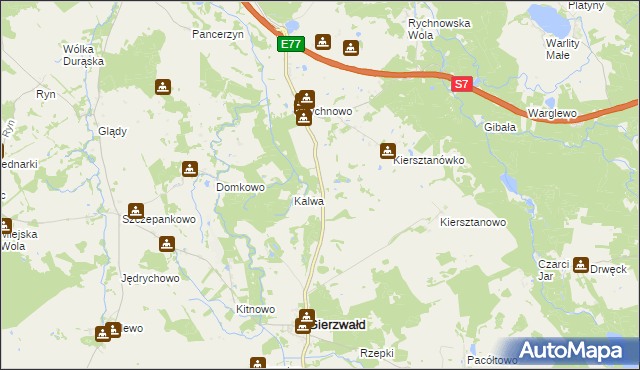 mapa Wróble gmina Grunwald, Wróble gmina Grunwald na mapie Targeo