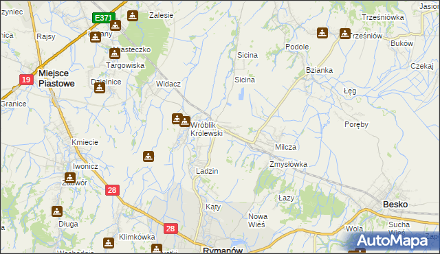 mapa Wróblik Szlachecki, Wróblik Szlachecki na mapie Targeo