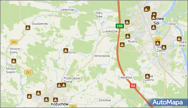 mapa Wrociszów, Wrociszów na mapie Targeo