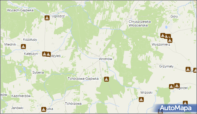 mapa Wrotnów, Wrotnów na mapie Targeo