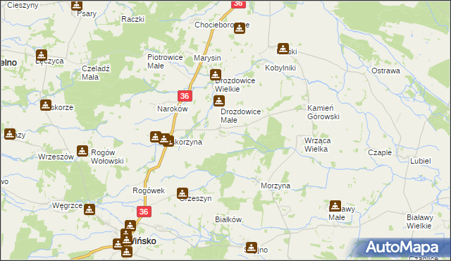 mapa Wrząca Śląska, Wrząca Śląska na mapie Targeo