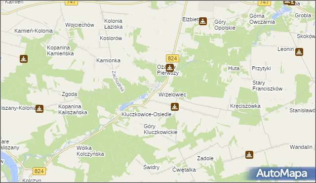 mapa Wrzelowiec, Wrzelowiec na mapie Targeo