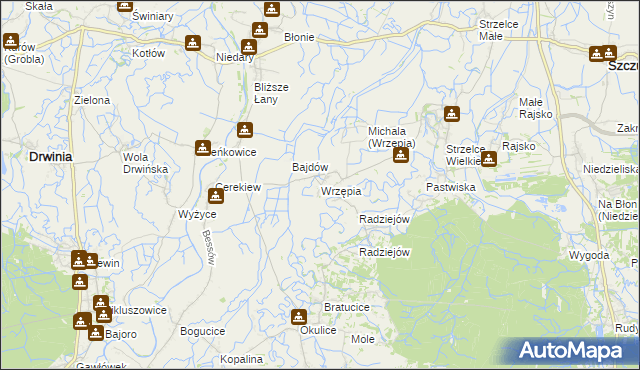 mapa Wrzępia, Wrzępia na mapie Targeo