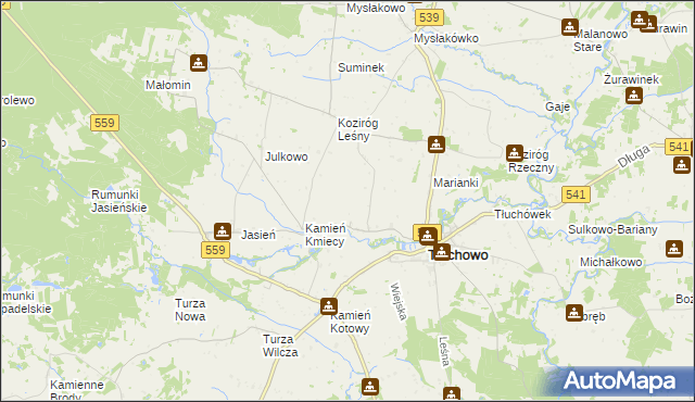 mapa Wyczałkowo, Wyczałkowo na mapie Targeo