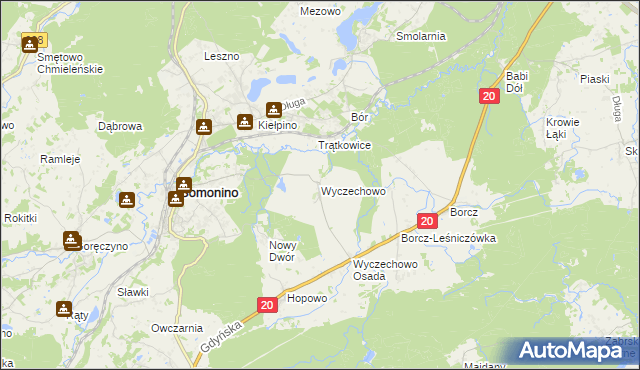 mapa Wyczechowo, Wyczechowo na mapie Targeo