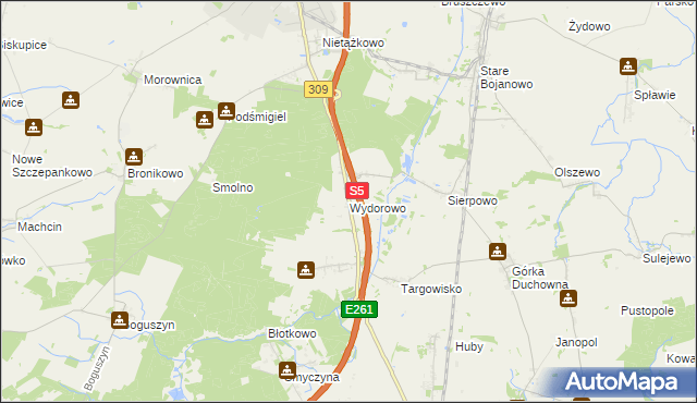 mapa Wydorowo, Wydorowo na mapie Targeo