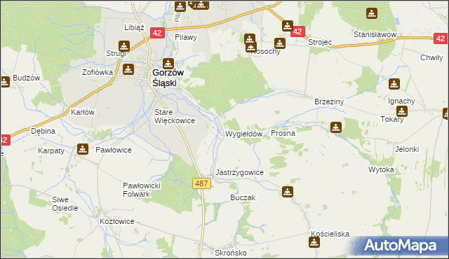 mapa Wygiełdów, Wygiełdów na mapie Targeo