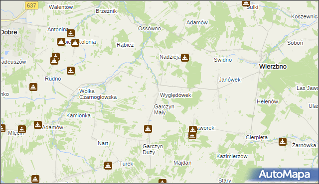 mapa Wyględówek, Wyględówek na mapie Targeo