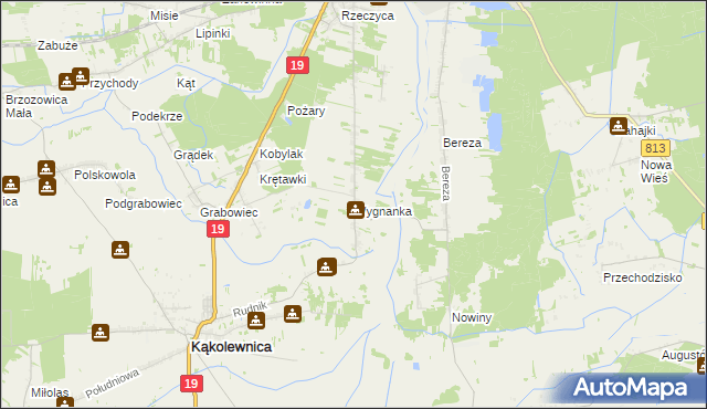 mapa Wygnanka gmina Kąkolewnica, Wygnanka gmina Kąkolewnica na mapie Targeo