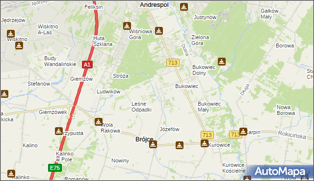 mapa Wygoda gmina Brójce, Wygoda gmina Brójce na mapie Targeo