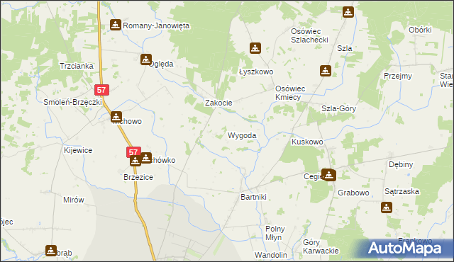 mapa Wygoda gmina Przasnysz, Wygoda gmina Przasnysz na mapie Targeo