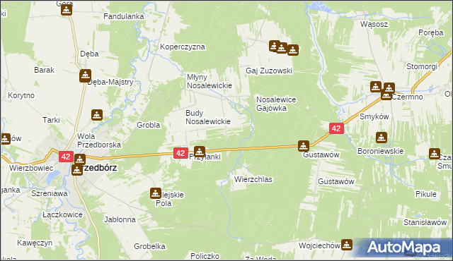 mapa Wygwizdów gmina Przedbórz, Wygwizdów gmina Przedbórz na mapie Targeo