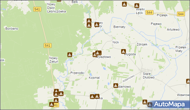 mapa Wylazłowo gmina Lubowidz, Wylazłowo gmina Lubowidz na mapie Targeo