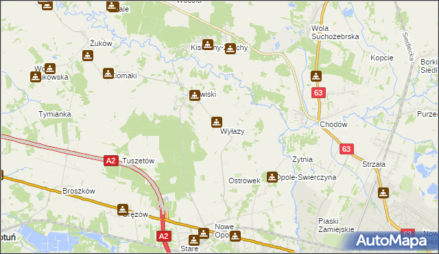 mapa Wyłazy, Wyłazy na mapie Targeo