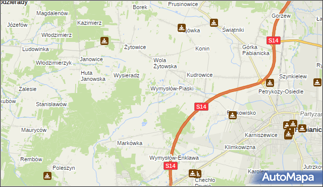 mapa Wymysłów Francuski, Wymysłów Francuski na mapie Targeo