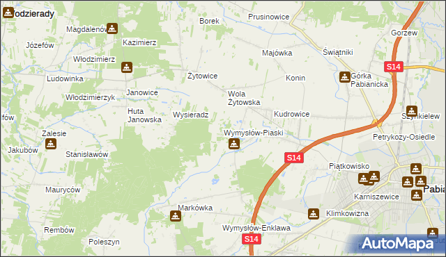 mapa Wymysłów-Piaski, Wymysłów-Piaski na mapie Targeo