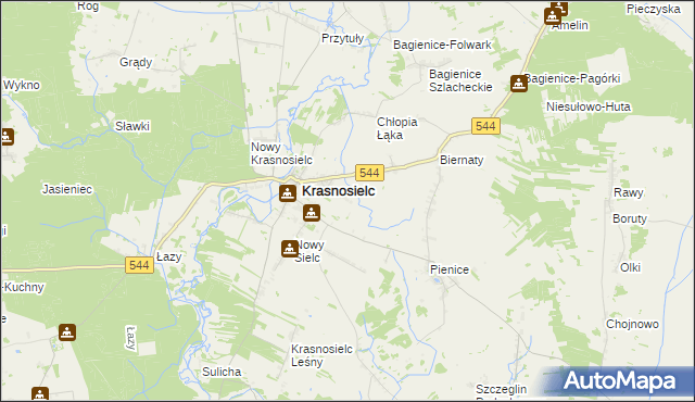 mapa Wymysły gmina Krasnosielc, Wymysły gmina Krasnosielc na mapie Targeo