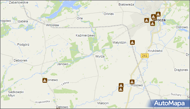 mapa Wyrza, Wyrza na mapie Targeo