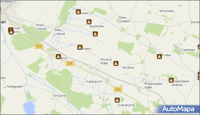 mapa Wyskoć Mała, Wyskoć Mała na mapie Targeo