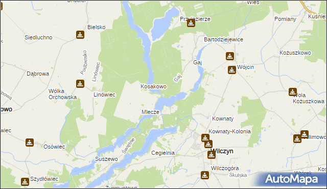 mapa Wysoki Most gmina Jeziora Wielkie, Wysoki Most gmina Jeziora Wielkie na mapie Targeo