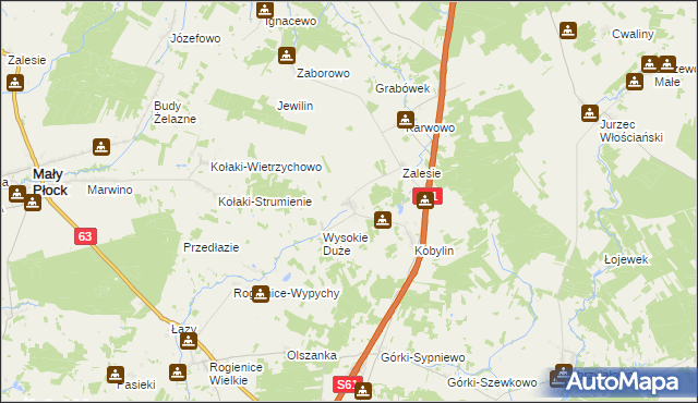 mapa Wysokie Małe, Wysokie Małe na mapie Targeo