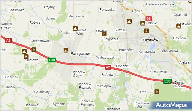 mapa Wytrzyszczki, Wytrzyszczki na mapie Targeo