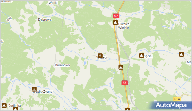 mapa Wyżegi, Wyżegi na mapie Targeo