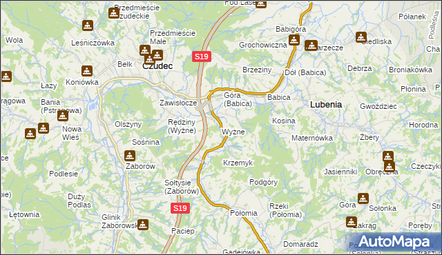 mapa Wyżne, Wyżne na mapie Targeo