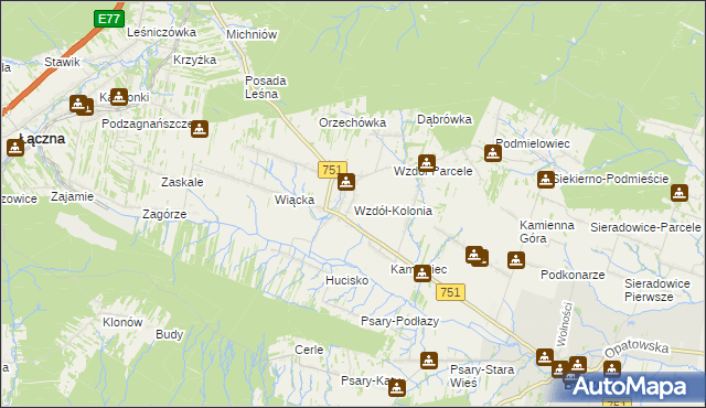 mapa Wzdół-Kolonia, Wzdół-Kolonia na mapie Targeo