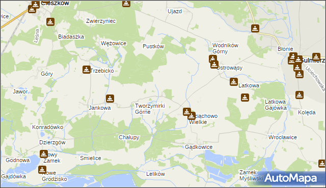 mapa Wziąchowo Małe, Wziąchowo Małe na mapie Targeo