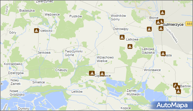 mapa Wziąchowo Wielkie, Wziąchowo Wielkie na mapie Targeo