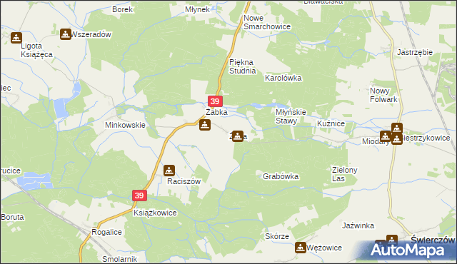 mapa Żaba, Żaba na mapie Targeo